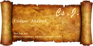 Csépe József névjegykártya